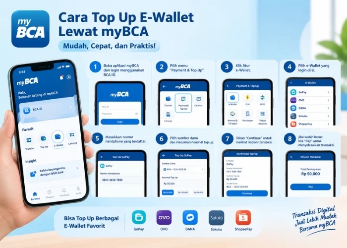 Cara Top Up E-Wallet Lewat myBCA, Cepat dan Praktis Tanpa Ribet