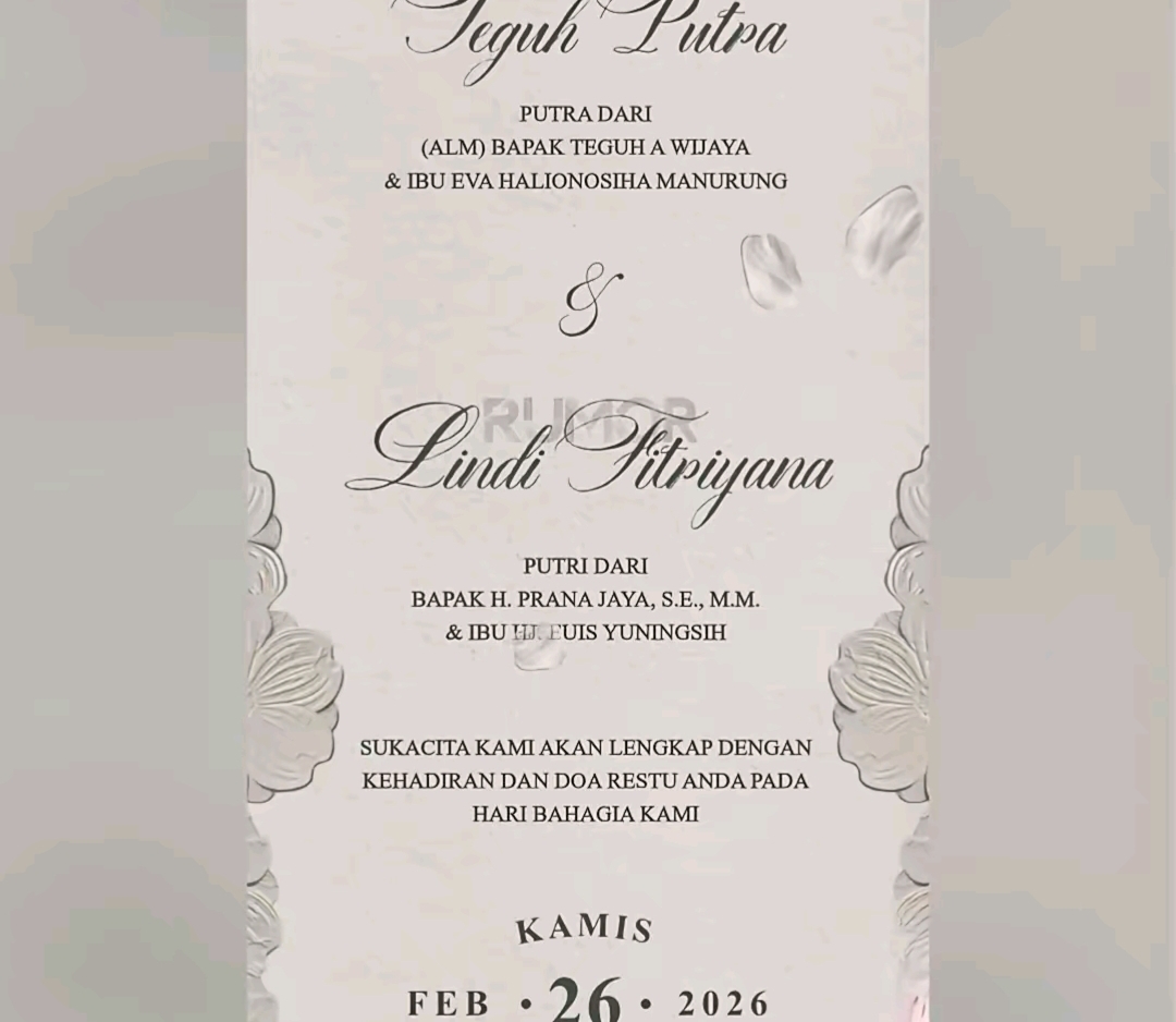 Nikah di Tengah Ramadan, Undangan Virgoun dan Lindi Fitriyana Bocor ke Publik