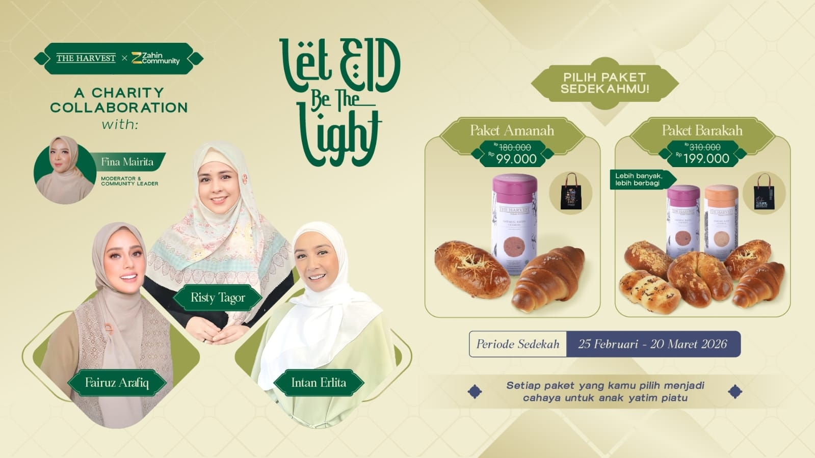 The Harvest Gandeng Zahin Community, Ajak Publik Berbagi dengan Anak Yatim Piatu di Bulan Ramadan dan Idulfitri