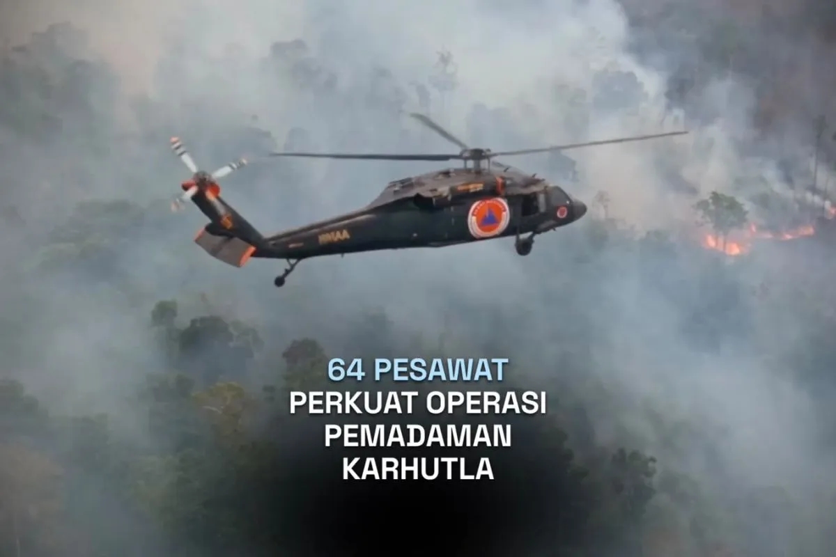Pemerintah Kerahkan 64 Pesawat dan 54.394 Personel untuk Tangani Karhutla