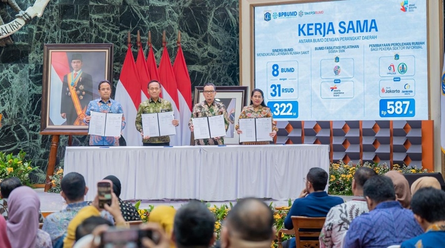 Bank Jakarta Tandatangani Tiga Kerja Sama Strategis BUMD, BUMN dan Perangkat Daerah 
