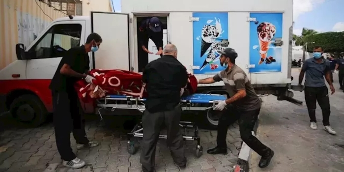Derita Di Gaza, Truk Es Krim Jadi Tempat Penyimpanan Mayat Akibat Rumah Sakit Penuh