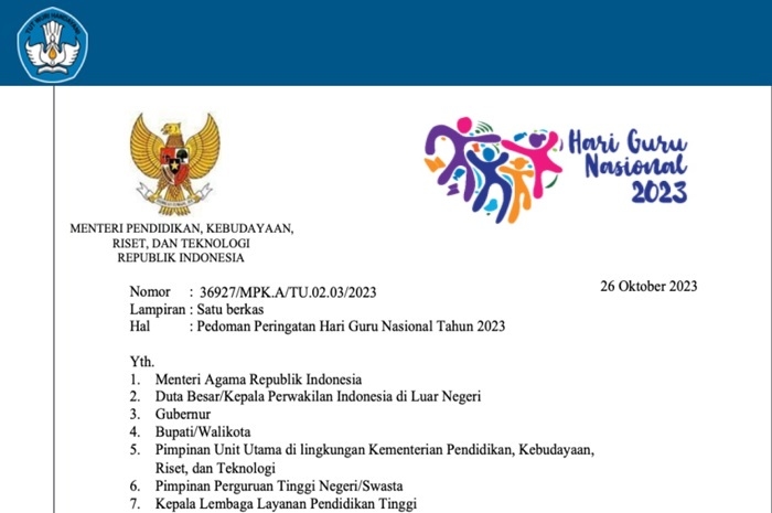 Pedoman Peringatan Hari Guru Nasional 2023 Lengkap Logo dan Panduan Penggunaannya Dari Kemdikbud, Unduh Disini!