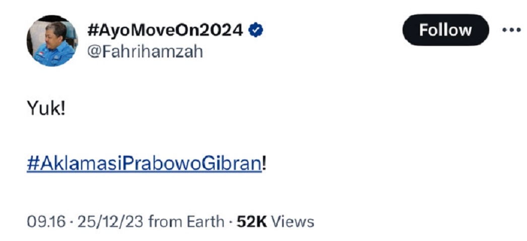 Fahri Hamzah Gaungkan Aklamasi Prabowo-Gibran, TPN Ganjar-Mahfud: Ngelantur