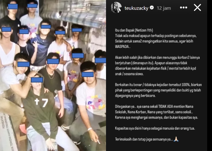 Viral Tanggapan Teuku Zacky Terkait Kasus Bullying di Sekolah Internasional Serpong, Korban Dicekik Hingga Diikat di Tiang