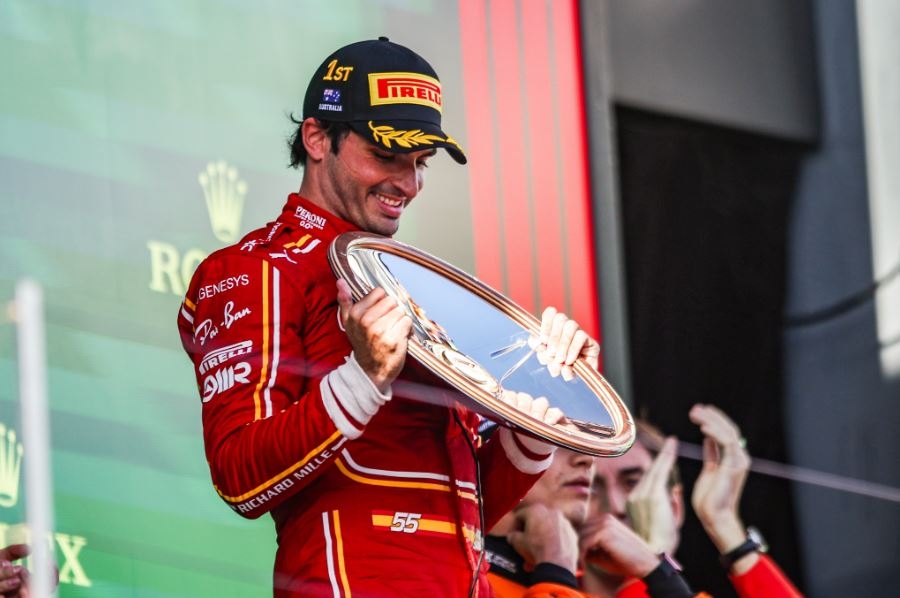 F1 GP Australia: Carlos Sainz Juara dengan Dominasi Ferrari,  Max Verstappen Gagal Finish