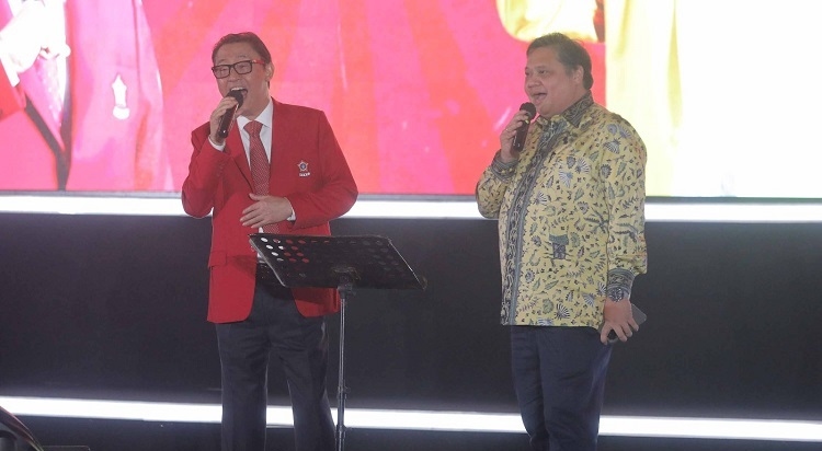 Keceriaan Setelah Deklarasi Dukungan dari SOKSI, Airlangga dan Supit Berduet