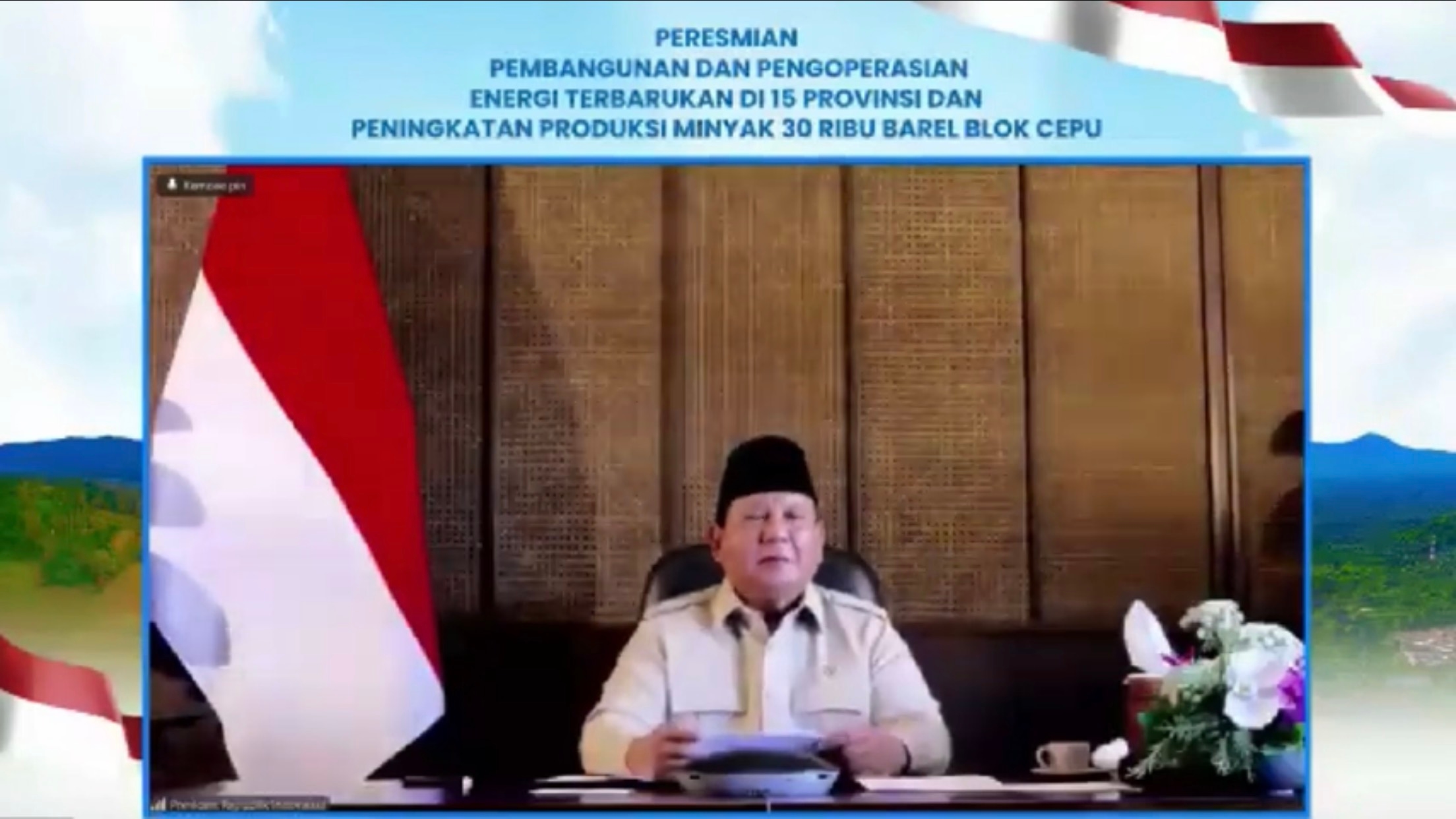 Terkendala Cuaca, Prabowo Minta Maaf Tak Hadir Langsung di Peresmian 55 Proyek Pembangkit EBT