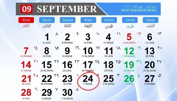 Kalender Jawa 24 September 2025: Weton Rabu Wage Bisa Bawa Rezeki atau Tantangan?