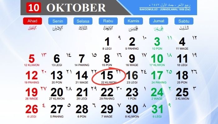 Kalender Jawa Hari Ini 15 Oktober 2025: Weton Rabu Kliwon Pembawa Rezeki Besar, Benarkah?