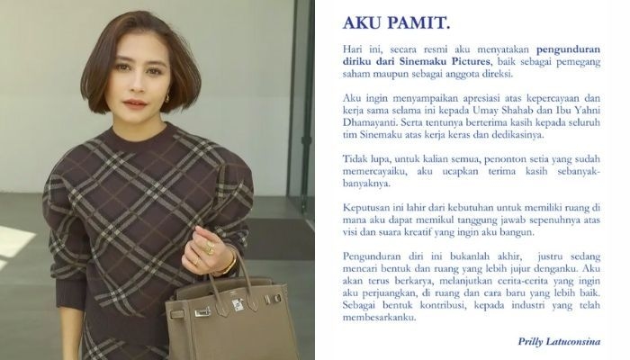 Prilly Latuconsina Resmi Mundur dari Sinemaku Pictures, Ini Alasannya