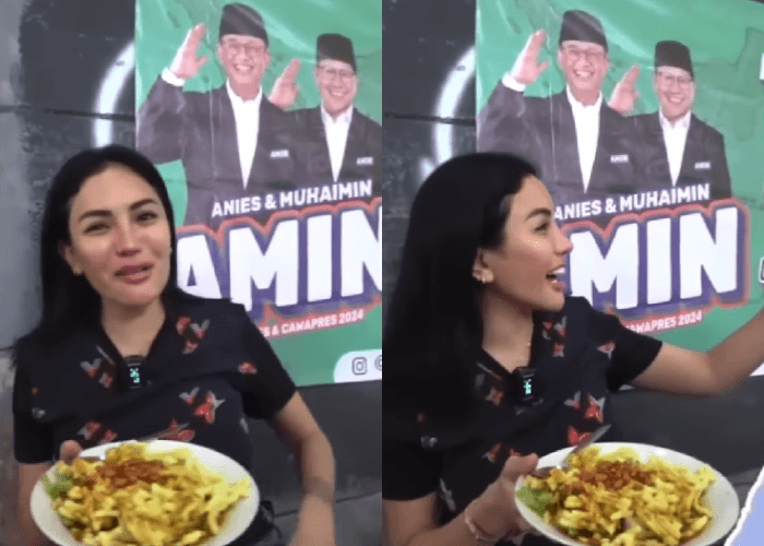 Viral! Nikita Mirzani Mendadak Hilang Nafsu Makan saat Lihat Spanduk Anies-Imin