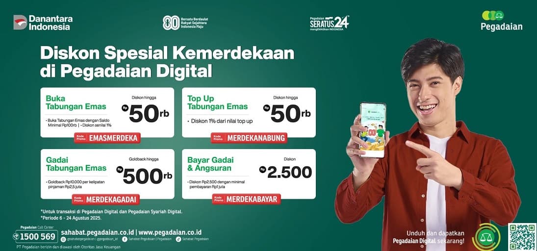 Hadirkan Beragam Promo Spesial, Pegadaian Ajak Masyarakat Raih Merdeka Finansial dengan Transaksi di Aplikasi Digital