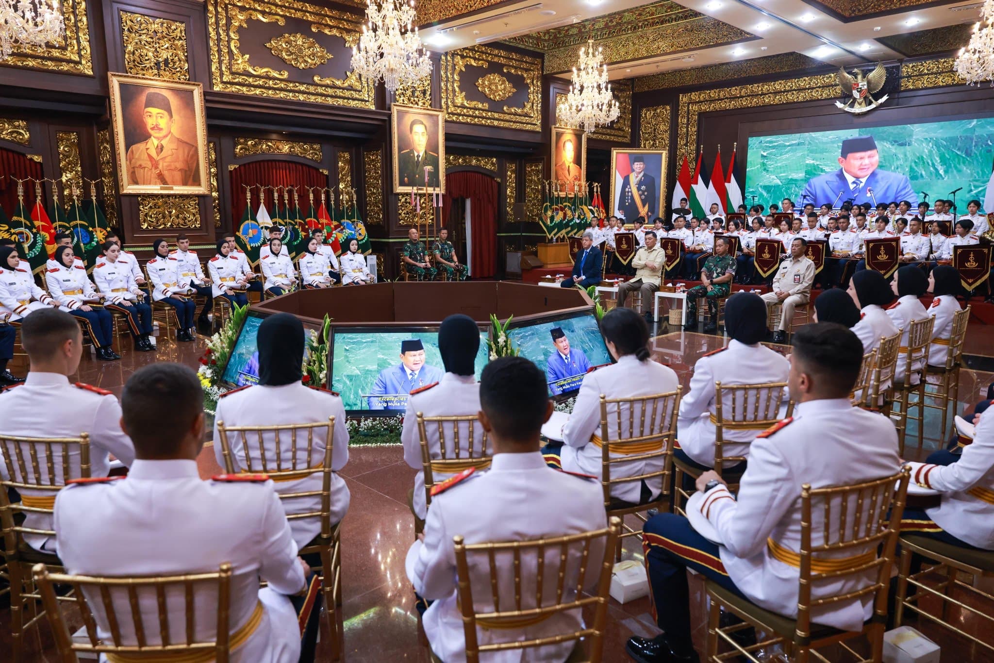 Nobar Pidato Prabowo di PBB, Menhan Dorong Kadet Unhan Asal Palestina Jadi Pemimpin Masa Depan