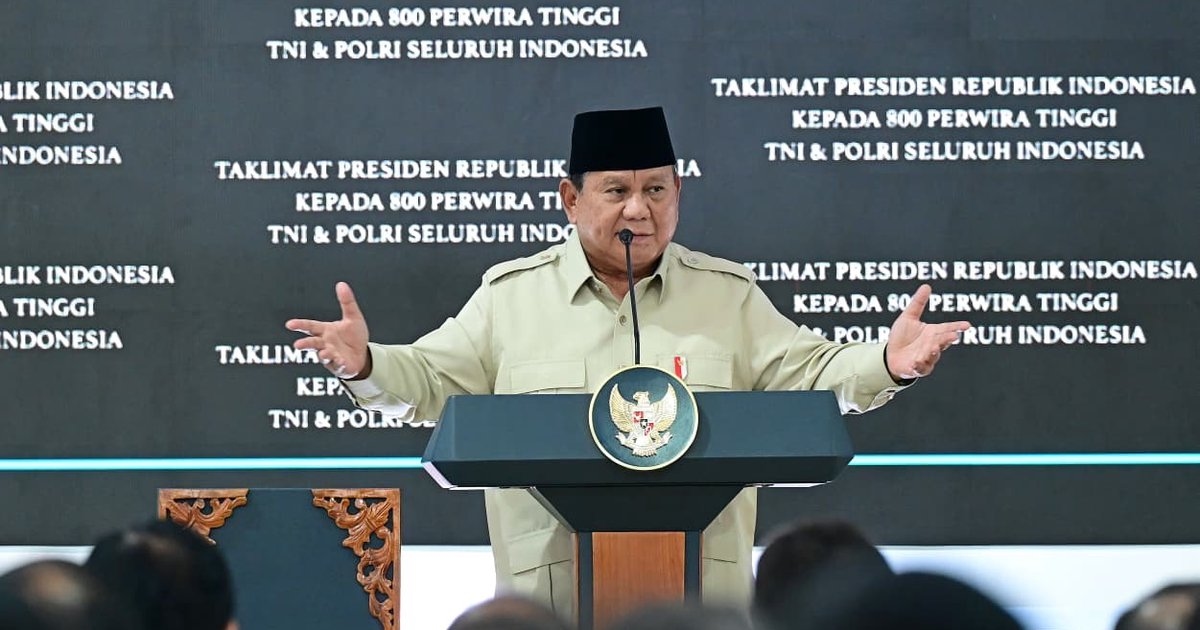 Kumpulkan 800 Perwira Tinggi TNI-Polri, Prabowo Beri Gambaran Tantangan yang Dihadapi RI