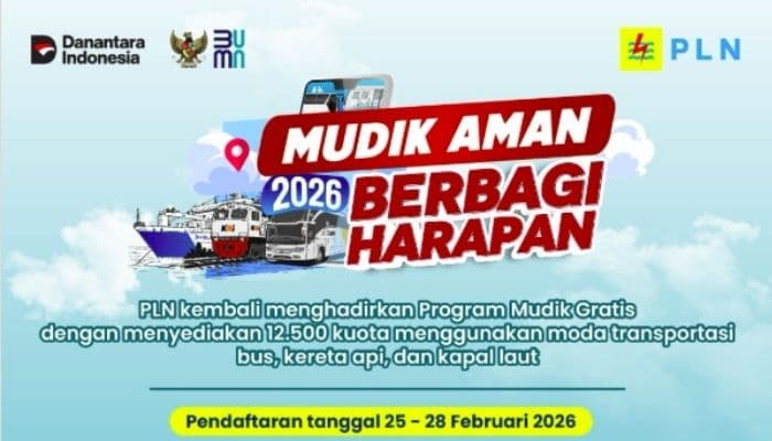Mudik Gratis PLN 2026 Dibuka Hari Ini, Cek Cara Daftar dan Syaratnya di Sini
