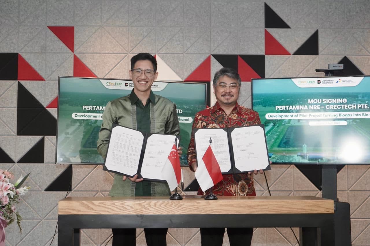 Pertamina NRE Gandeng CRecTech Kembangkan Fasilitas Biogas ke Biometanol di Sei Mangkei