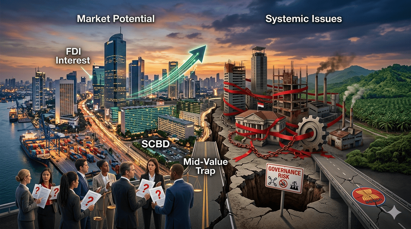 Investasi Indonesia 2026: Lemah di Governance dan Teknologi, Risiko Terjebak 'Mid-Value Trap'