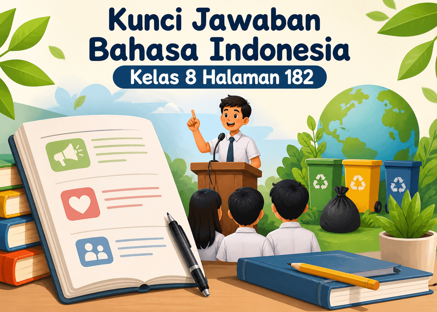 Kunci Jawaban Bahasa Indonesia Kelas 8 Halaman 182: Kupas Tuntas Kalimat Persuasif dan Ungkapan Peduli dalam Teks Pidato