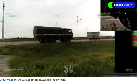 Ukraina Menggunakan Drone AI untuk Menyerang Konvoi Penting yang Memasok Pasukan Rusia