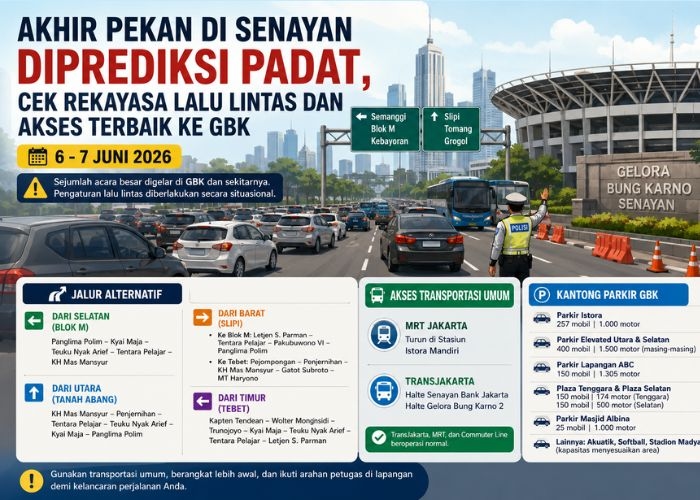Akhir Pekan di Senayan Diprediksi Padat, Cek Rekayasa Lalu Lintas dan Akses Terbaik ke GBK