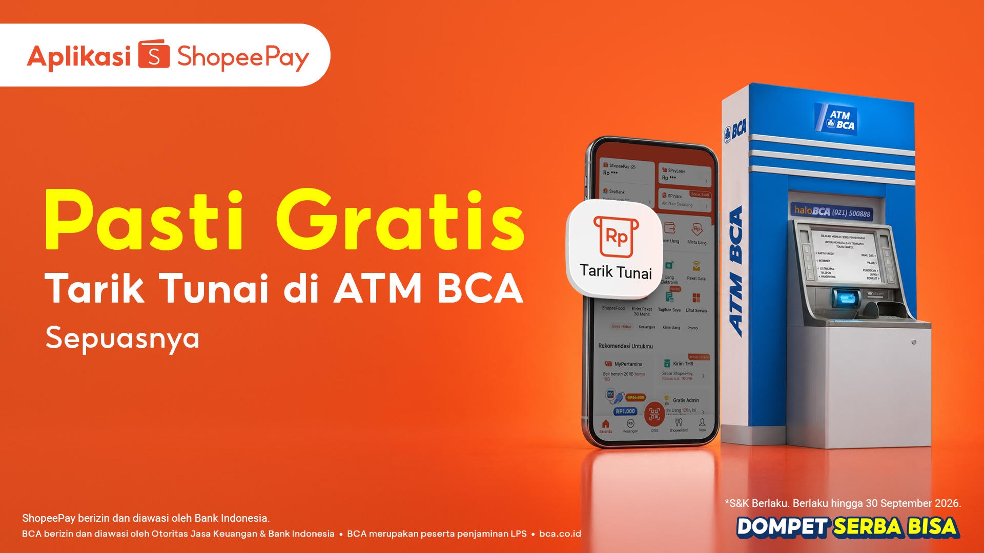 ShopeePay Hadirkan Fitur Tarik Tunai Tanpa Rekening Lewat ATM BCA