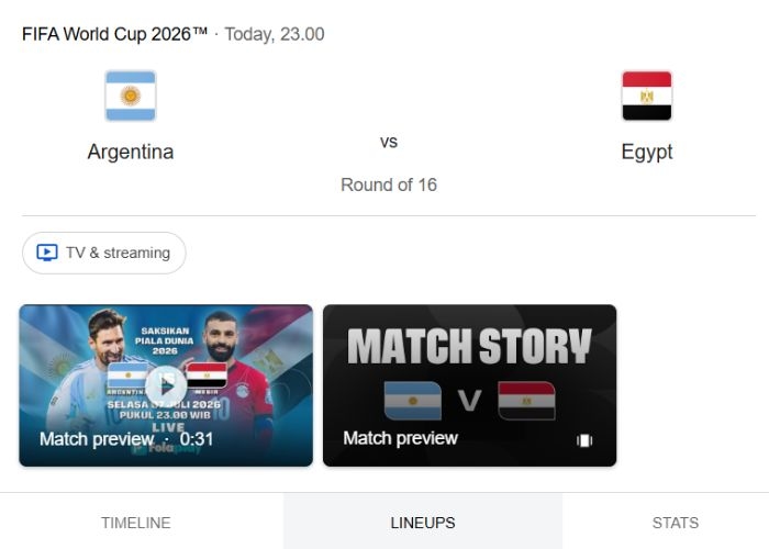 3 Cara Nonton Live Streaming Argentina vs Mesir di Piala Dunia 2026, Simak Link Resminya