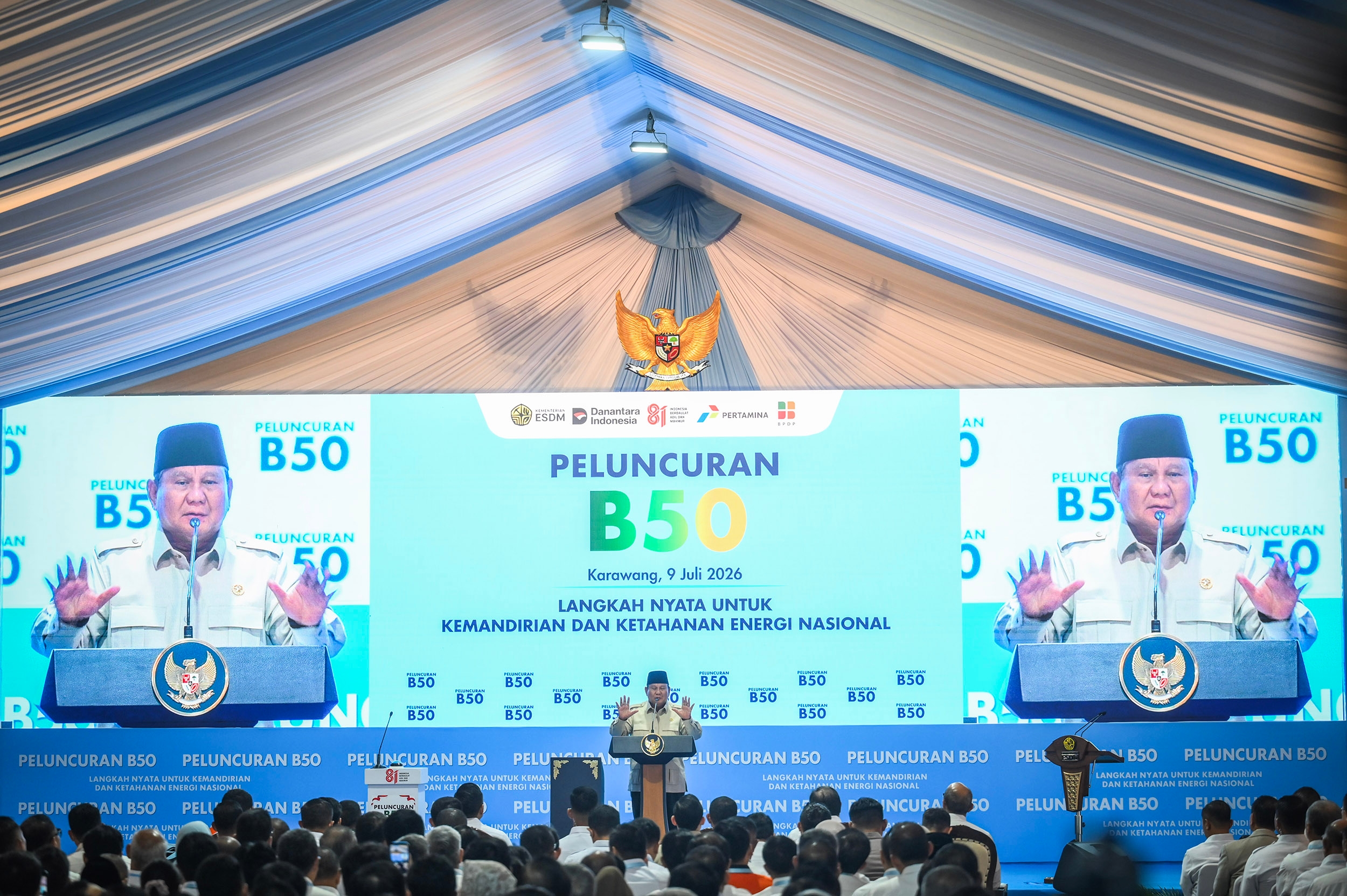 Luncurkan Biodiesel B50, Presiden Prabowo: RI Hemat Devisa Rp170 Triliun, Rakyat Harus Makmur