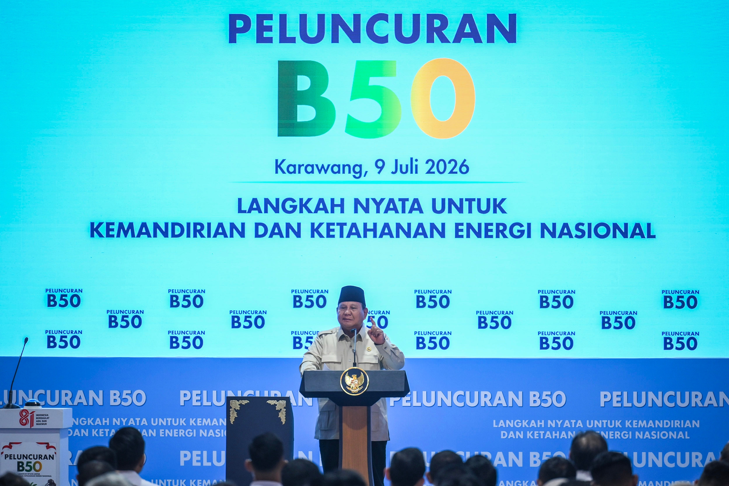 Luncurkan Biodiesel B50, Prabowo: Indonesia Jadi Sorotan Dunia karena Pimpin Pengurangan Emisi Karbon