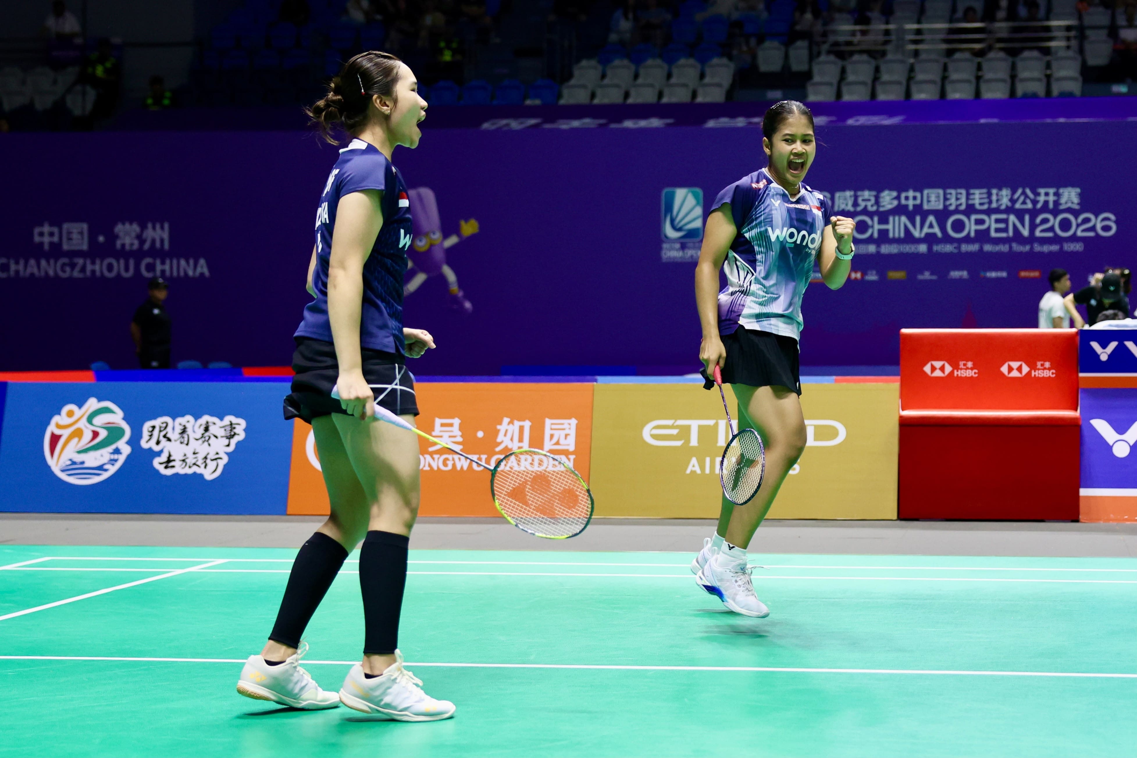 China Terbuka: Rachel/Febi Tumbangkan Unggulan Tuan Rumah, Fajar/Fikri Lolos Lewat Rubber Game