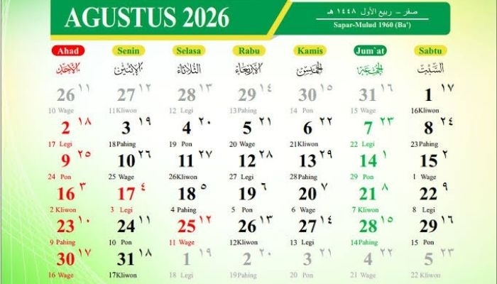 Kalender Jawa 7 Agustus 2026: Weton Jumat Legi, Benarkah Sosok yang Jujur dan Setia?