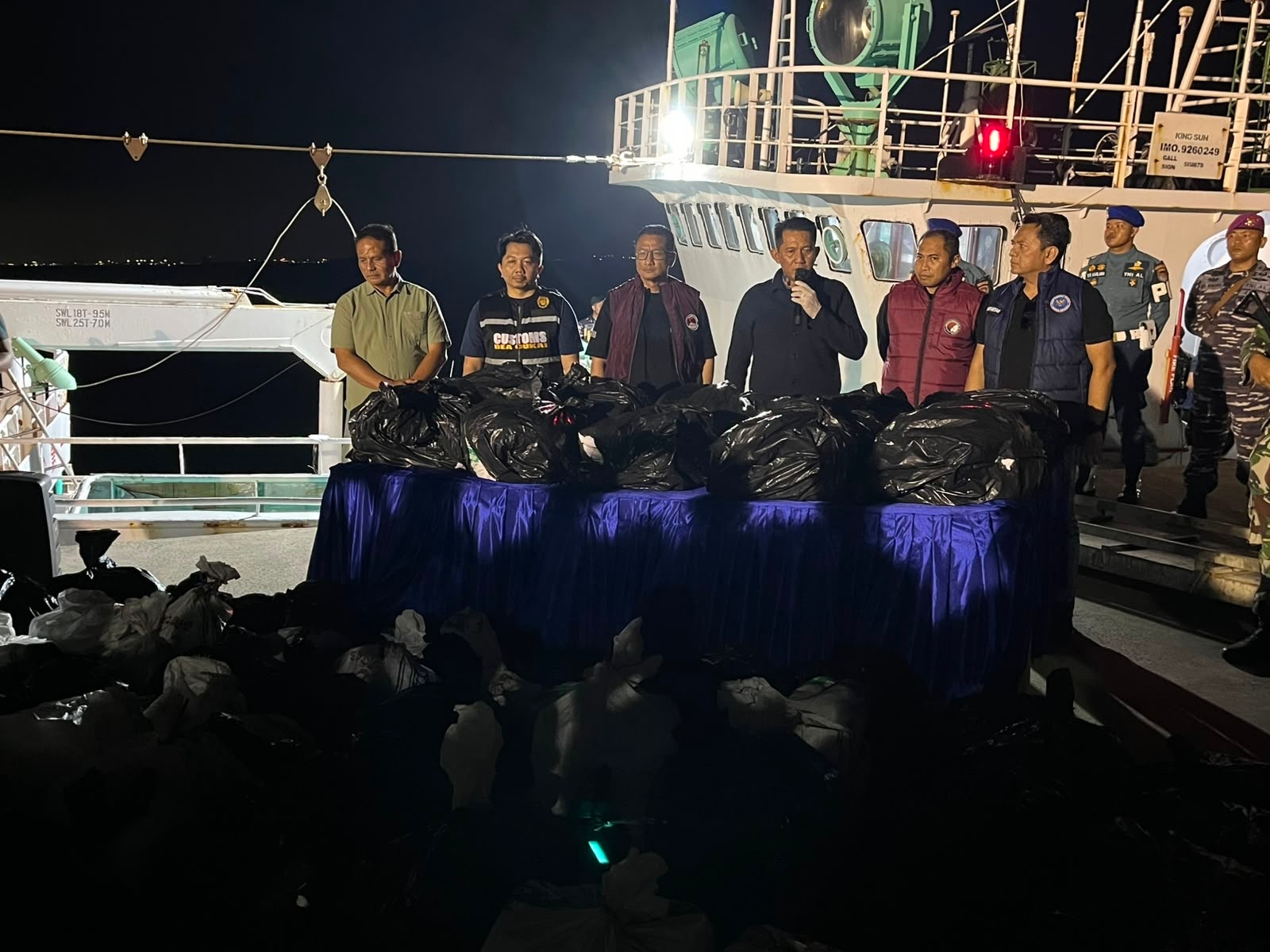 Tim Gabungan Gagalkan Penyelundupan 1,3 Ton Ketamine HCL di Lambung Kapal MV King Sun