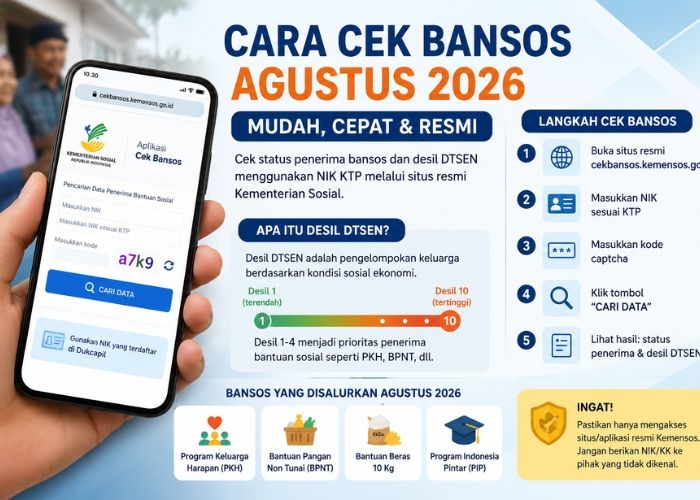 Cara Cek Bansos Agustus 2026 dan Desil DTSEN Lewat NIK, Gampang Diakses dan Cepat!