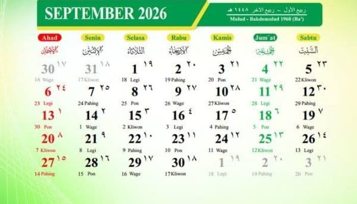 Daftar Hari Penting September 2026 Nasional dan Internasional, Cek Tanggalnya