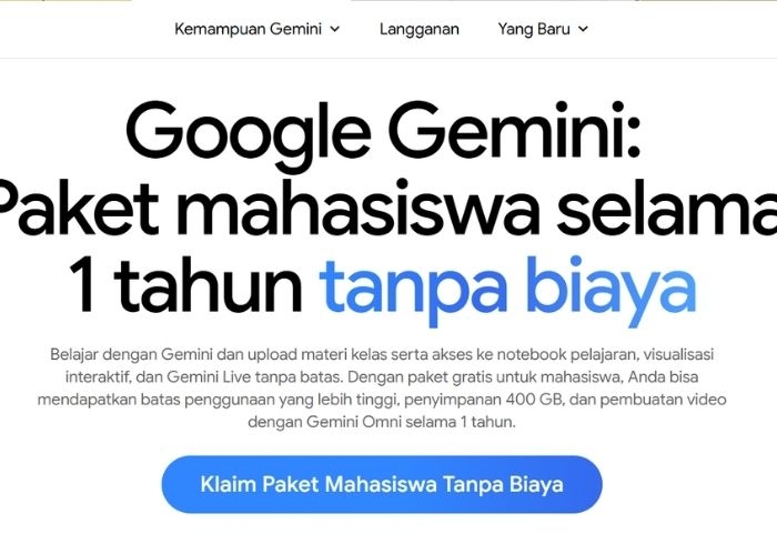 Google AI Plus Gratis Setahun untuk Mahasiswa, Ini Fitur yang Bisa Dipakai untuk Kuliah!