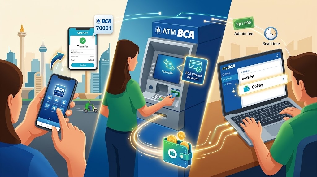 Cara Top Up GoPay dari BCA, Lengkap via BCA Mobile, myBCA, dan ATM