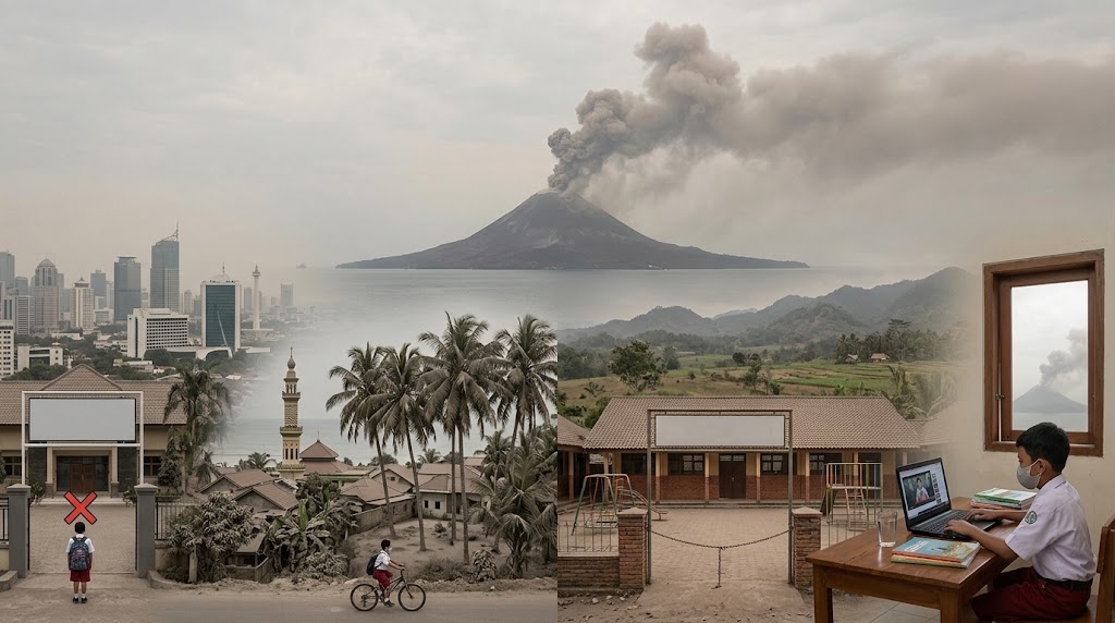 Daftar Daerah yang Menerapkan Pembelajaran Jarak Jauh akibat Abu Vulkanik Anak Krakatau