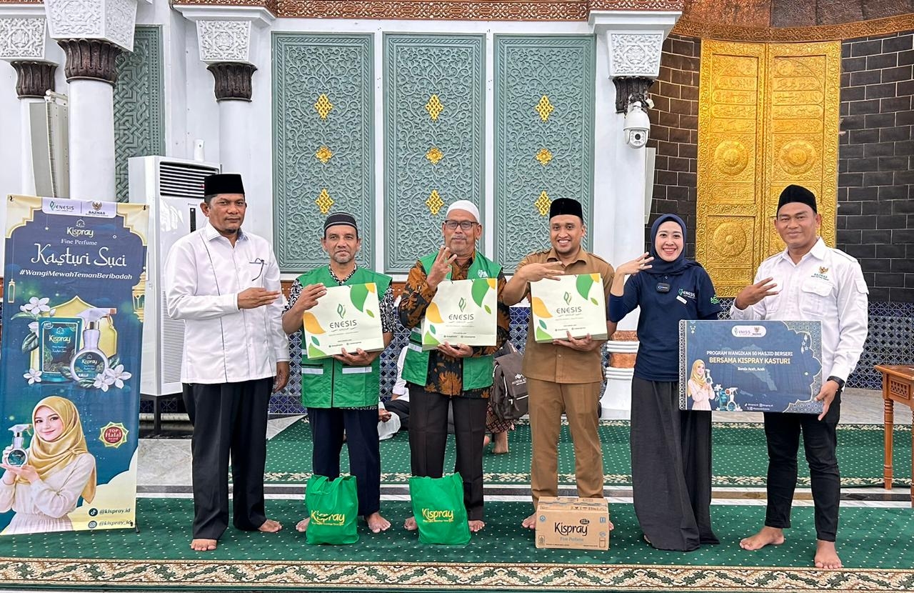 Enesis Group dan BAZNAS Kolaborasi Wangikan 50 Masjid Bersama Kispray Kasturi di Banda Aceh