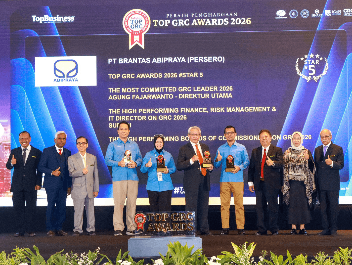 Brantas Abipraya Raih 4 Penghargaan di TOP GRC Awards 2026