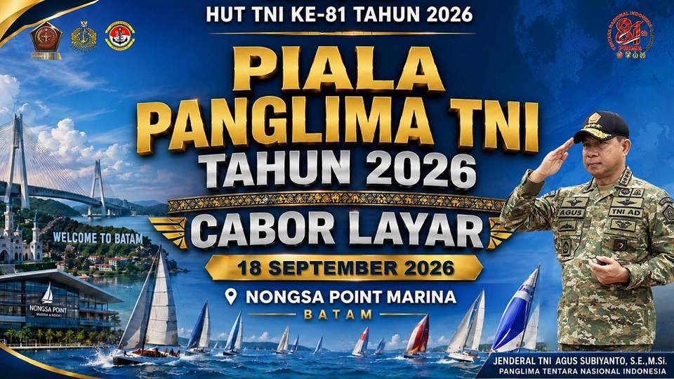Kejuaraan Layar Piala Panglima TNI 2026 Digelar di Batam