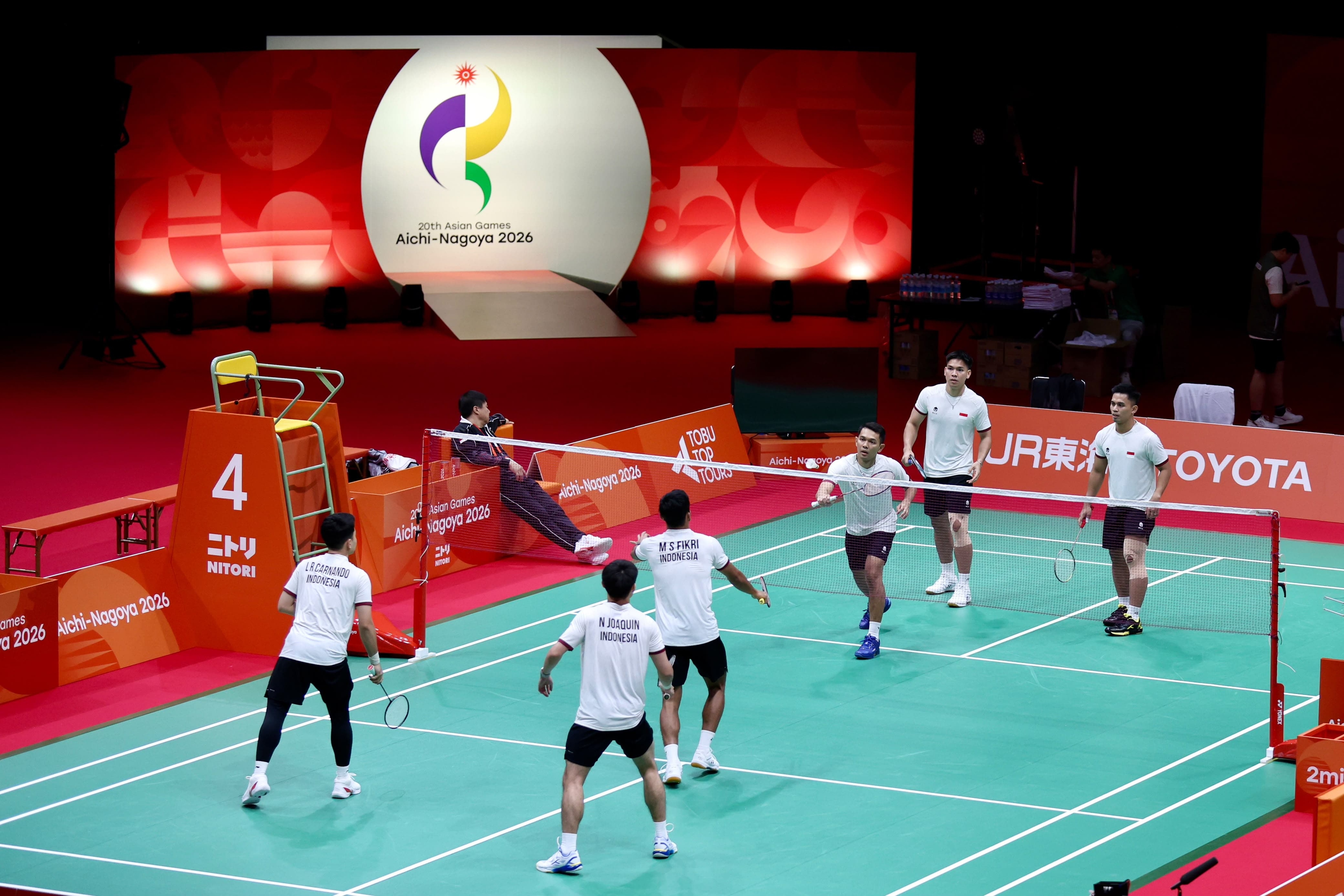 Asian Games: Jajal Lapangan Laga, Skuad Bulutangkis Indonesia Mulai Adaptasi Angin dan Cahaya