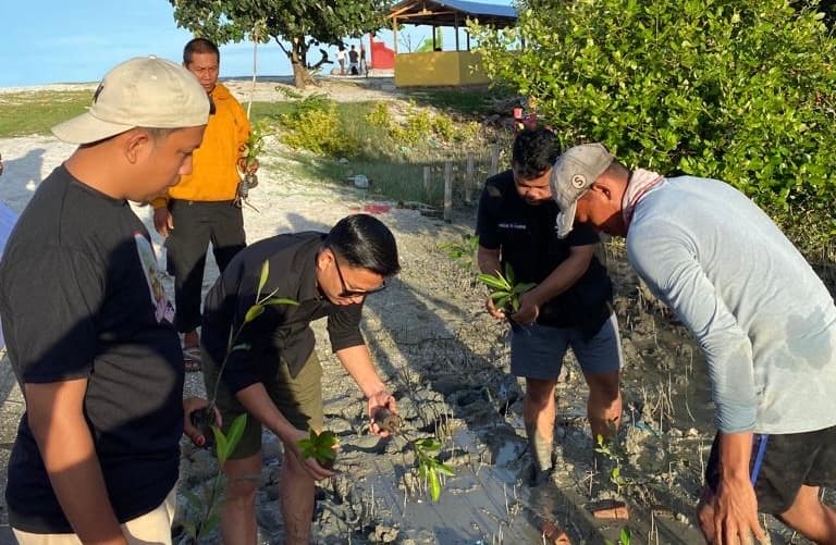 Cegah Erosi Pantai, GMC Ajak Pemuda-Pemudi Tanam Bibit Pohon Cemara