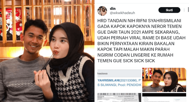 Heboh! Kronologi Kasus Rifni Syahrismilani Panen Hujatan Netizen, Diduga Nekat Beli Lingerie untuk Mantan Pacar