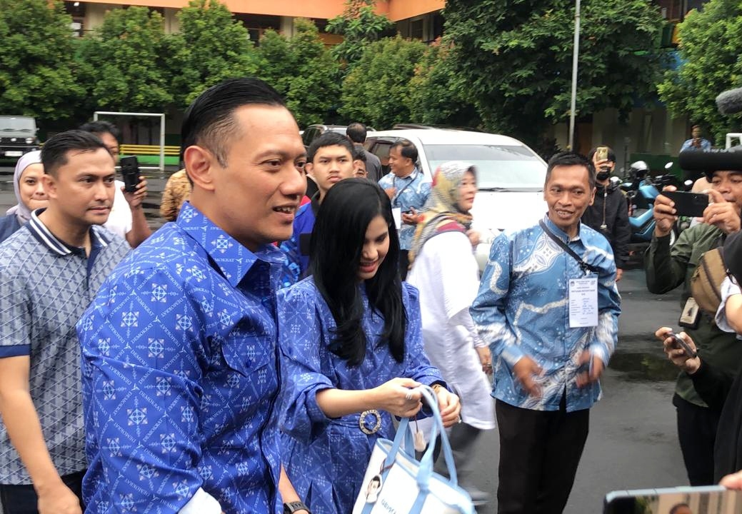 Usai Nyoblos di Cipete, AHY Harap Demokrat Bisa Tembus 70 Kursi DPR RI