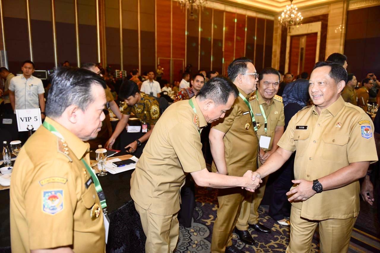 Pj Gubernur Sumsel Agus Fatoni Hadiri Rakor HKBN 2024 bersama Mendagri dan Kepala Badan Pangan Nasional