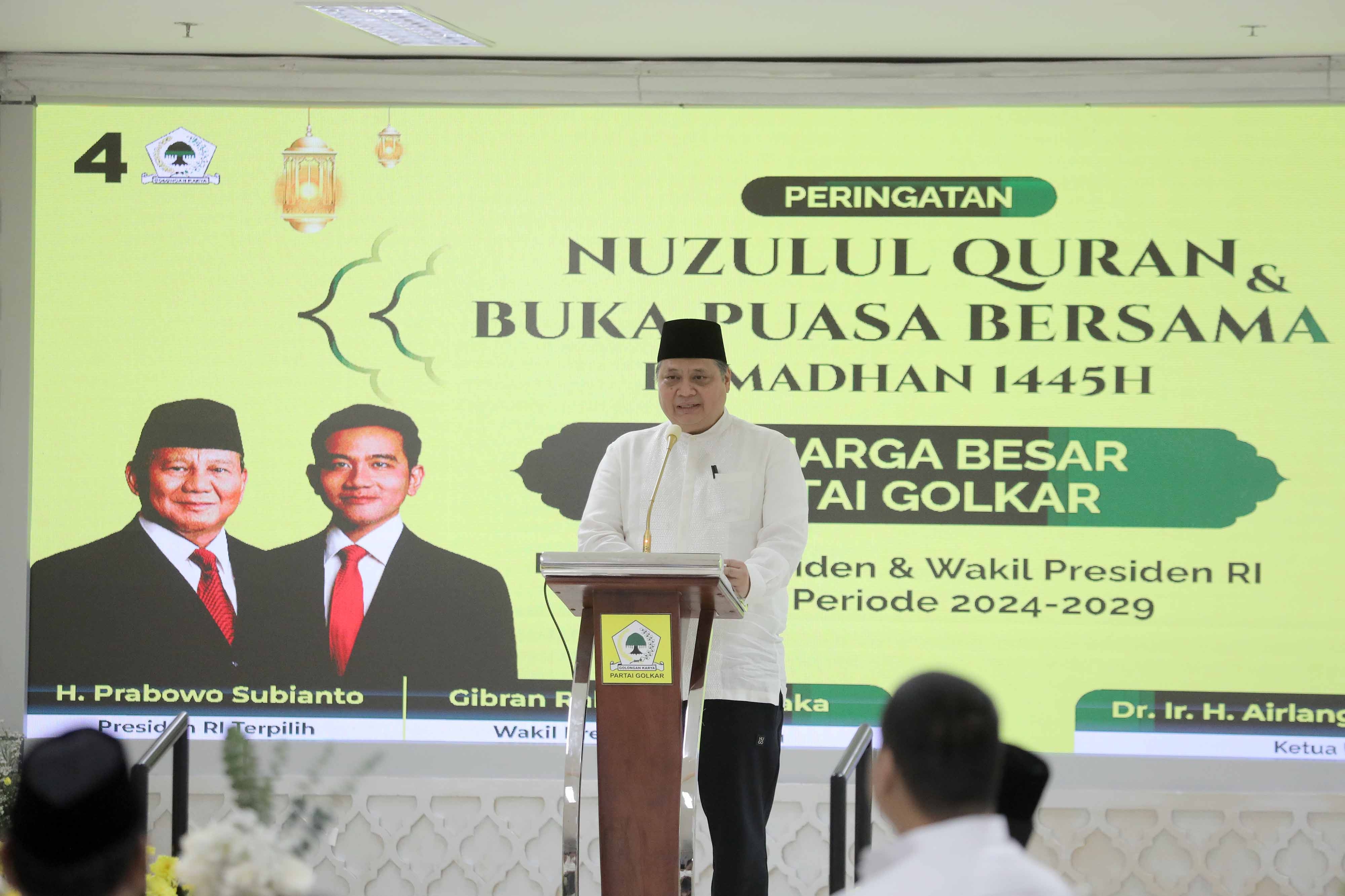 Airlangga Ucapkan Terima Kasih kepada Kader: Prabowo-Gibran Menang, Suara Golkar Meningkat