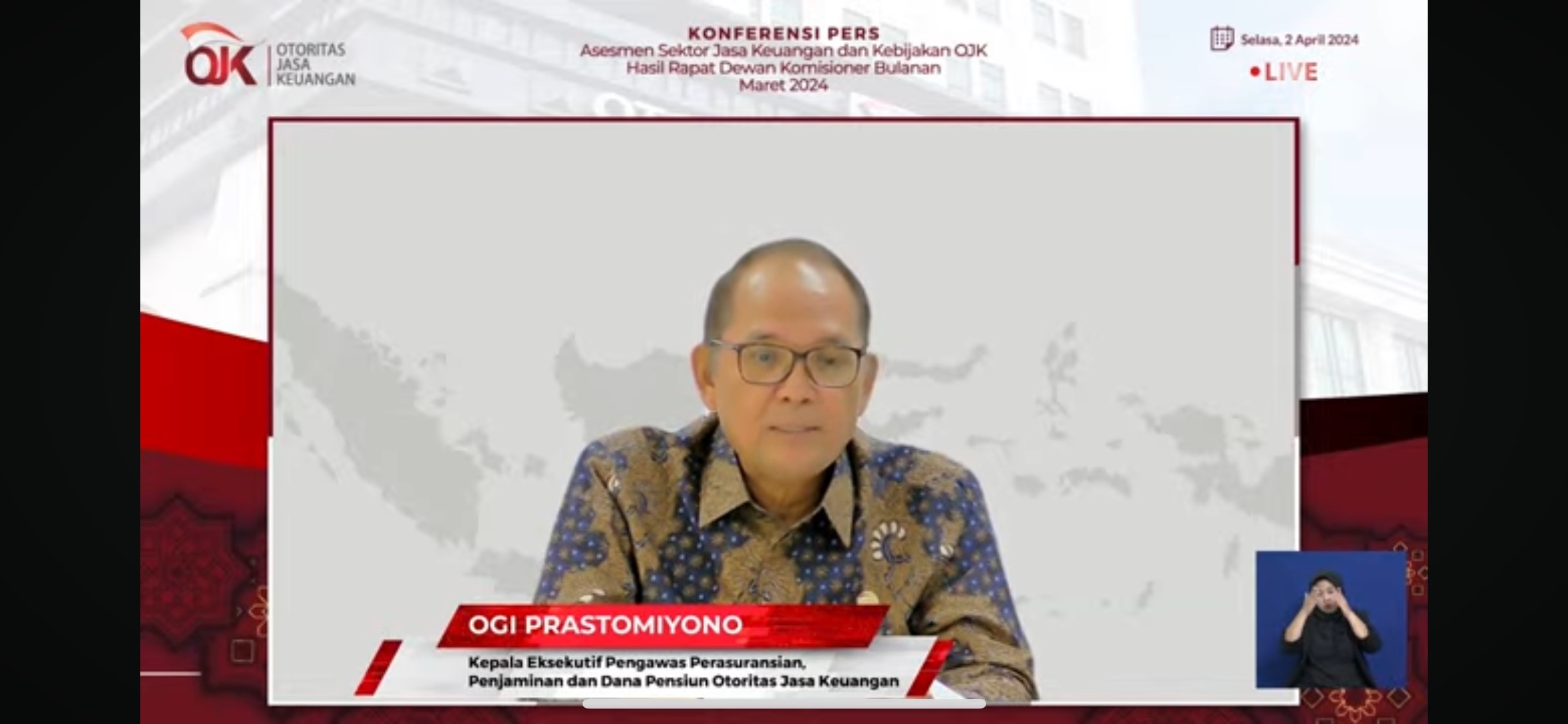 OJK Beri Sanksi 89 Lembaga Jasa Keuangan per Maret 2024