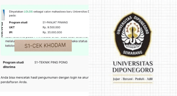 Heboh Server Hasil Pengumuman Ujian Mandiri Undip Diretas Muncul Jurusan Tak Terduga, Mulai dari S1 Rebahan hingga Cek Khodam!