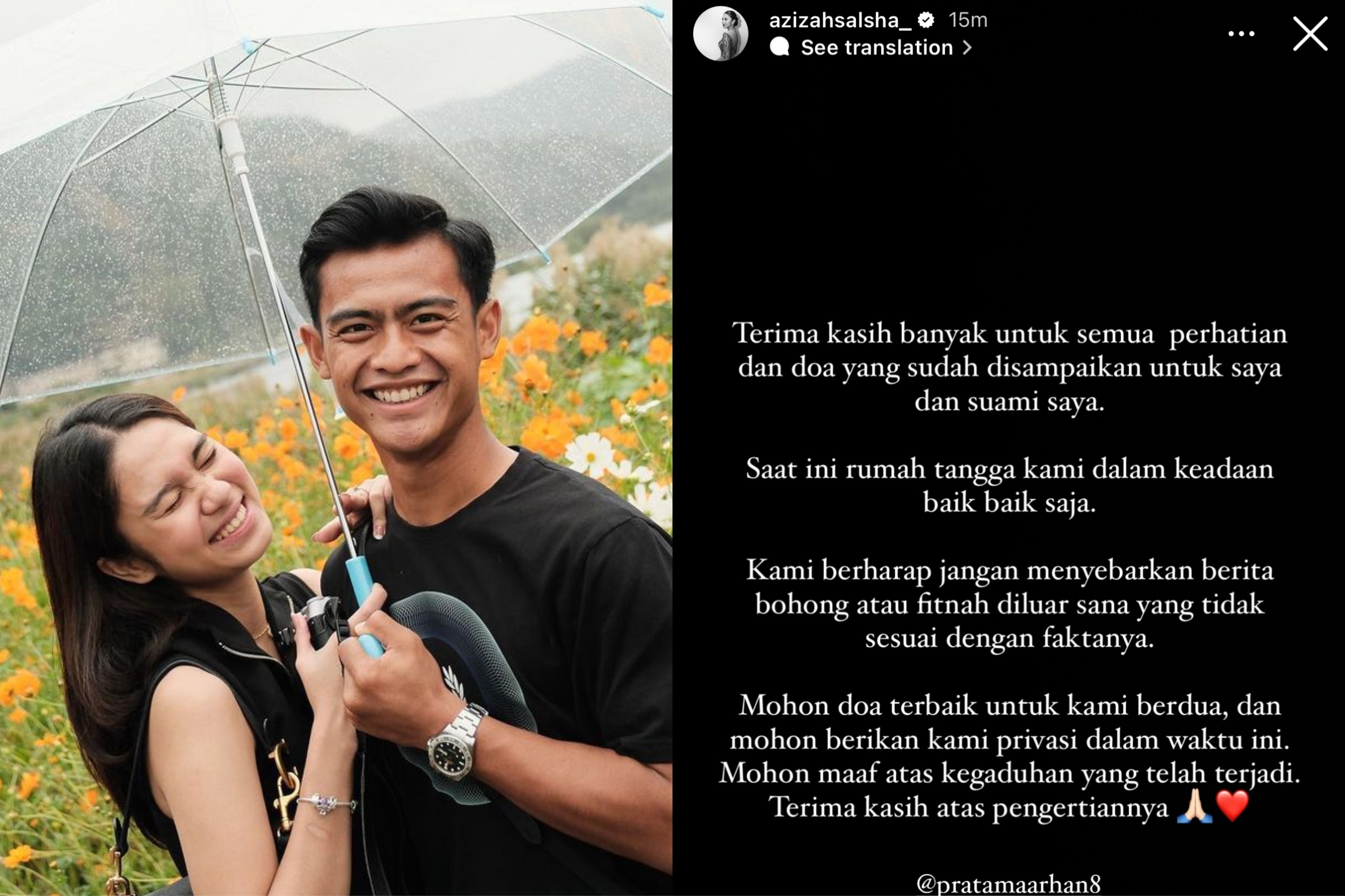 Terungkap! Klarifikasi Azizah Salsha Terkait Isu Keretakan Rumah Tangganya dengan Pratama Arhan: Mohon Doa Terbaik untuk Kami Berdua