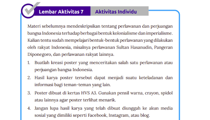 Kunci Jawaban IPS Halaman 168 Kelas 8 Kurikulum Merdeka Aktivitas Individu, Lembar Aktivitas 7